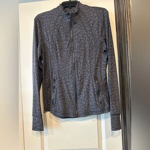 Women's Gray Leopard Print Jacket and leggings to match. NWOT.